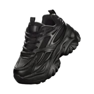 Imagem de Sapatos Femininos Pretos De Salto Alto Com Plataforma, Leves E Casuais