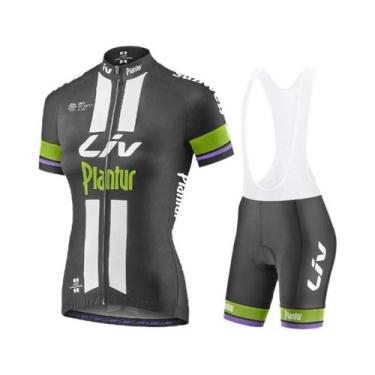 Imagem de Conjunto De Camiseta E Shorts De Ciclismo Feminino Leve E Respirável C
