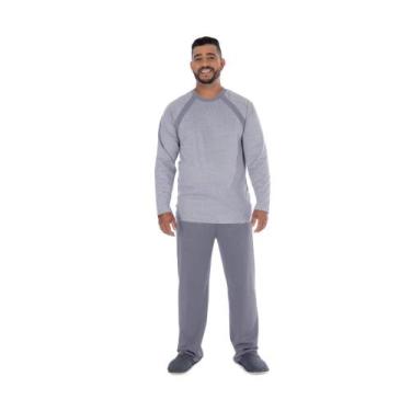 Imagem de Conjunto Pijama De Frio Masculino Tamanhos Grandes Plus Size Inverno L