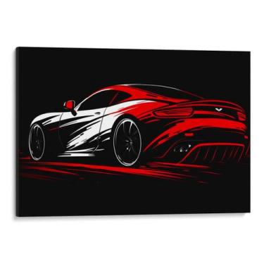 Imagem de Quadro decorativo Carro Esportivo Acelerando no Horizonte Noturno - Ar