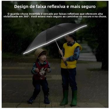 Imagem de Guarda-chuva Unissex Totalmente Automático Com Dobragem Reversa, À Pro