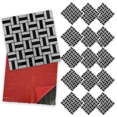 Imagem de Pastilha De Vidro Kit 15 Uni Adesiva Parede Cozinha Box Sala Decorativa Moderna Requintado Reforma Aplicacao Facil