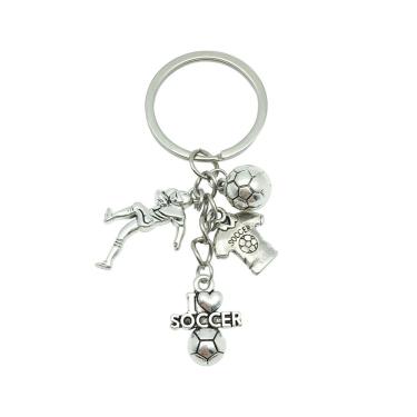 Imagem de Chaveiro de futebol com jogador de futebol e amuleto I Love Soccer