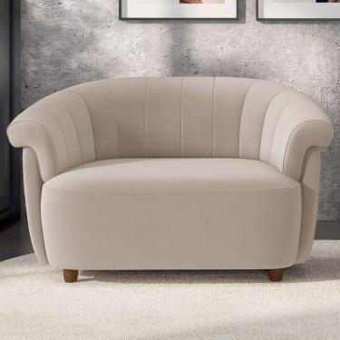 Imagem de Sofá 2 Lugares 150cm Namoradeira Lykan Veludo Bege Z32    - Mpozenato