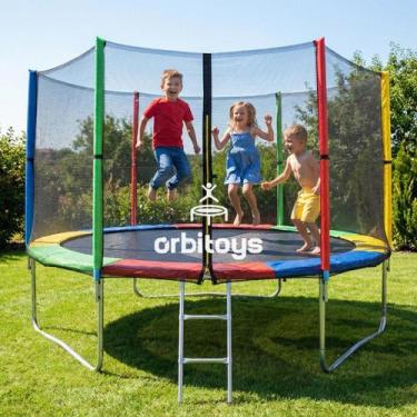 Imagem de Cama Elástica Infantil Pula Pula Trampolim 3,05 M Playground Preto e C