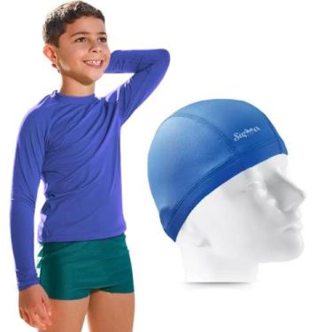 Imagem de Kit Camisa Térmica Infantil Proteção Solar Com Toquinha Natação Hidrog