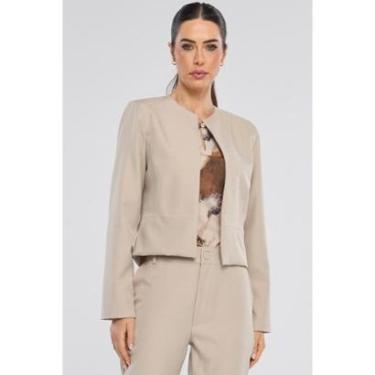 Imagem de Blazer Curto PKS Alfaiataria Melange Bege-Feminino