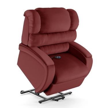 Imagem de Poltrona Reclinável Napoli FH1 Elevação Lift Elétrico Corino Vermelho D'Rossi
