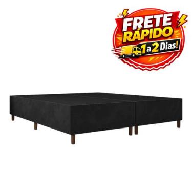 Imagem de Base Box Para Colchão Queen 198x158 Bipartida - ConfortBraz, Preto