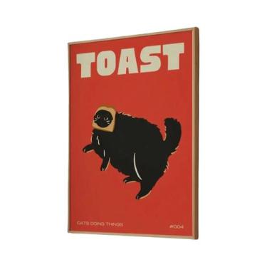 Imagem de Pôster Vintage Japonês De Gato Comendo Ramen E Sushi, Ilustração De Ga