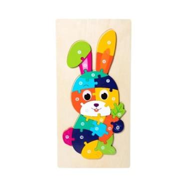 Imagem de Quebra-Cabeça 3D De Animais Grandes Em Madeira Para Crianças, Jogo De 