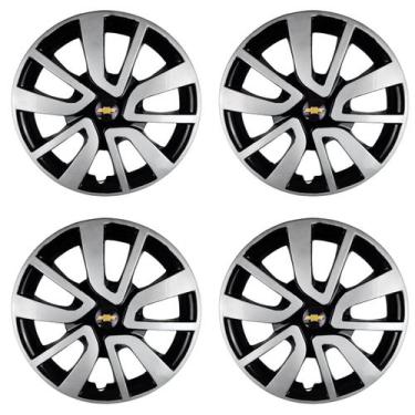 Imagem de Jogo 4 Calota Aro 15 Preto Prata Agile Cobalt Spin Zafira A - Garagem 