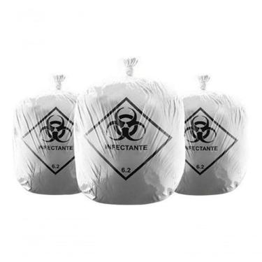 Imagem de Saco de Lixo Infectante 50 Litros para Consultório Médico e Hospital Branco Higipack