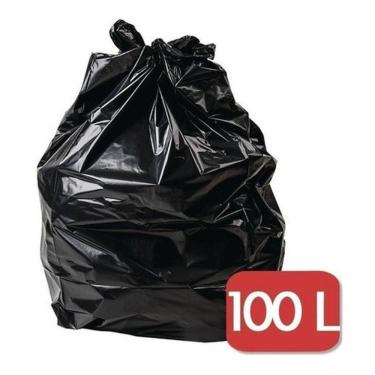 Imagem de Saco para Lixo 100 Litros Intermediário Preto 100L com 100 Unidades Higipack