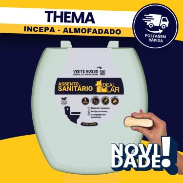 Imagem de Tampa Assento Vaso Sanitária Thema Incepa Almofadado Verde Água Ideal Lar