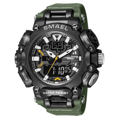 Imagem de Relógio Masculino Relógio Smael AnaDigi 8053 Verde e Preto