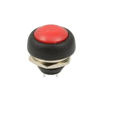 Imagem de KIT COM 10X BOTÕES SEM TRAVA A PROVA D'AGUA 12mm - VERMELHO