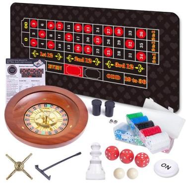 Imagem de Conjunto de Roleta e Craps WodGod com Roda de Madeira de 25 cm e 200 F