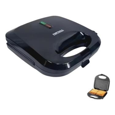 Imagem de Sanduicheira Grill Elétrica 2 Em 1 Antiaderente Prensa Dupla 750W 127V