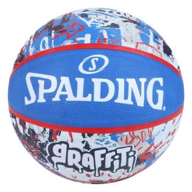 Imagem de Bola de Basquete Spalding Graffiti, Azul, Branco, Único