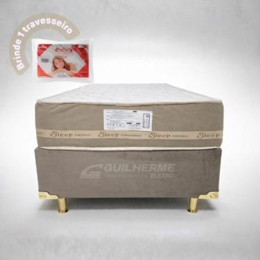 Imagem de Cama Para Solteiro Molas ensacadas Conjunto box Jasmim Plus 188x88 Bas