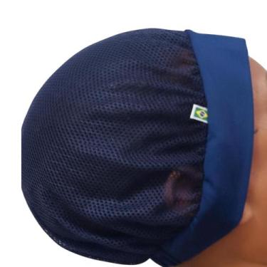 Imagem de Touca de malha com tela para cozinha - Crieiuniformes, Azul