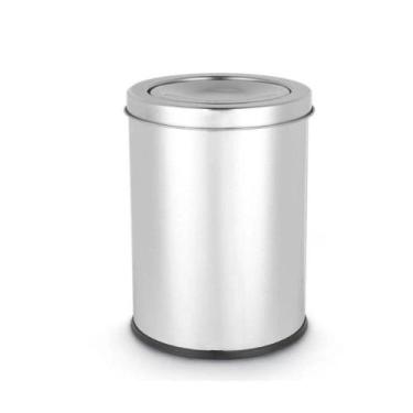 Imagem de Lixeira com Tampa Basculante 3 Litros Aço Inox Redonda para Banheiro C