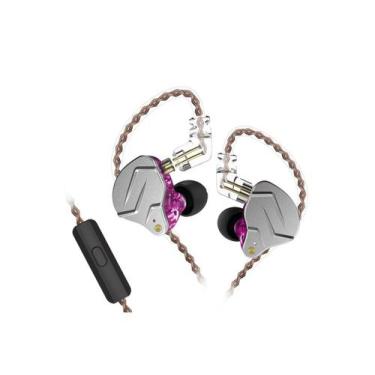 Imagem de Fone Kz Zsn Pro Com Microfone + Case Pronta Entrega, Violeta