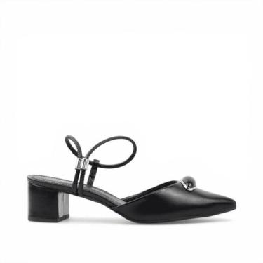 Imagem de Scarpin Slingback Salto Bloco - DORACI, Preto, 36