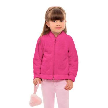 Imagem de Jaqueta Infantil Menina Fleece Plush Inverno Fúcsia Kamylus, Fúcsia, 1
