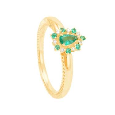 Imagem de Anel Oval Esmeraldas em Ouro 18K - AU13784 - BRUNA TESSARO JOIAS, 18