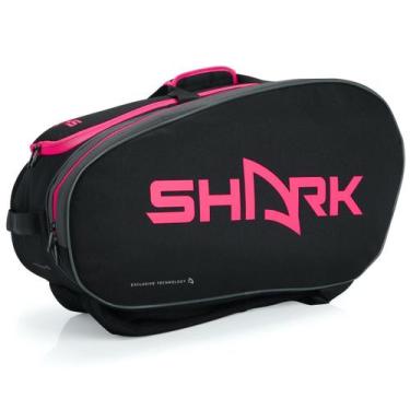 Imagem de Raqueteira Shark Beach Tennis Preta e Rosa