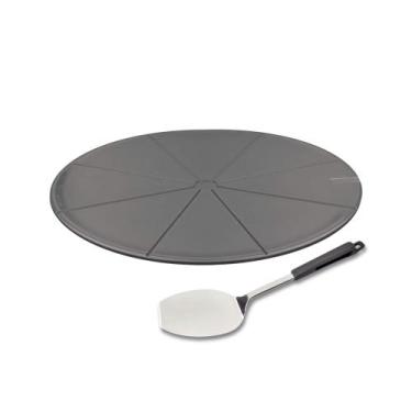 Imagem de COMP Kit Pizza Tramontina Espátula Inox + Tábua de Corte para Pizza em