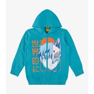 Imagem de Jaqueta Infantil Com Capuz Em Moletom Rovi Kids Azul - Rovitex Kids