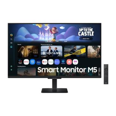 Imagem de Monitor 27" Samsung M5 Smart, Tela IPS Full HD, 5ms, HDR10, Aplicativos de Smart TV, Samsung TV Plus, Gaming Hub, LS27FM500ELXZD