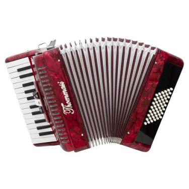 Imagem de Acordeon 48 Baixos 26 Teclas TA 4803 Vermelho Thommasi