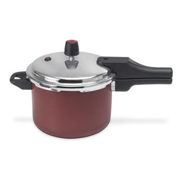 Imagem de Panela de pressão antiaderente quartzo vermelha 4,5 litros 4 sistema s