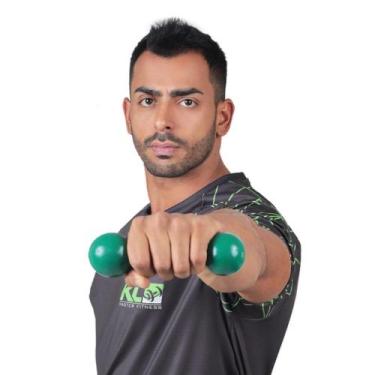 Imagem de Halter Kl Master Fitness para Academia Emborrachado 1 Kg, Verde