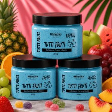 Imagem de Kit 3 Esfoliante Rosto e Corpo 300g Diversas Fragrancias Pele Macia e 