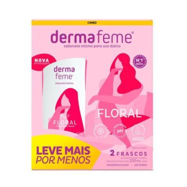 Imagem de Sabonete Íntimo Dermafeme Floral Kit Com 2 Unidades de 200ml