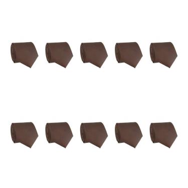 Imagem de Kit 10 Gravatas Masculina Social Slim Premium Tons Terrosos Lisa Elegante Padrinhos Formatura Trabalho