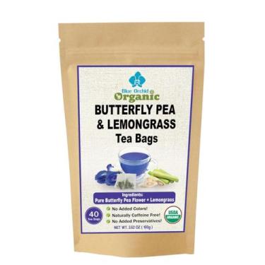 Imagem de Chá Blue Orchid Orgânico de Erva-Butterfly Pea e Capim-Limão 40 Sachês