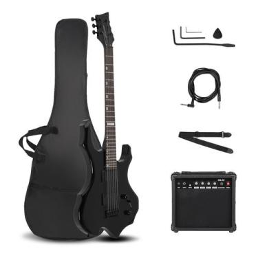Imagem de Kit de Guitarra Elétrica Ktaxon 36" Design Flamejante com Amplificador