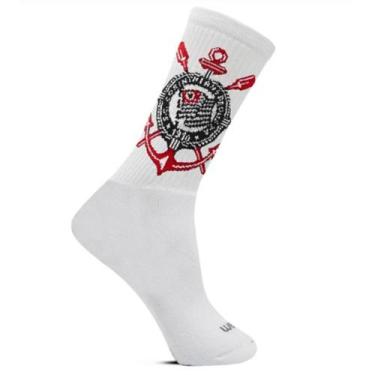 Imagem de Meia Rikam Masculina Corinthians Confortável Cano Médio Algodão 65600,