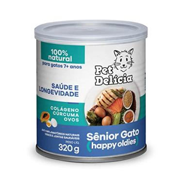Imagem de Caixa com 6 unidades Pet Delícia Ração Natural Úmida Sênior Gato 7+ anos 320g Gatos Idosos