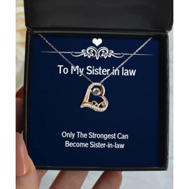 Imagem de Presentes de irmã mordaça de direito, Only The Strongest Can Become Sister-in-Law, Love Christmas Love Dancing Necklace from Sisters
