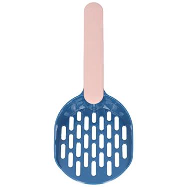 Imagem de Peneira de areia para gatos, portátil, espessa, pequena, leve, de plástico ABS, para limpeza de caixas de areia de animais de estimação (pá de areia de gato azul)