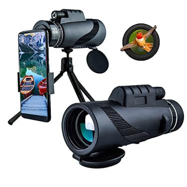 Imagem de Telescópio 40x60 Poderoso telescópio monocular bolso opcional com suporte para telefone inteligente adequado para caminhadas, acampamento, turismo, observação da lua
