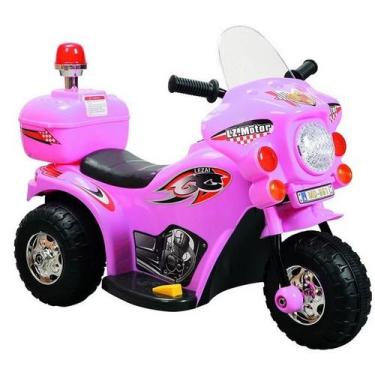 Moto Eletrica Infantil Banmoto 6v Rosa Meninas Com 2 Marchas