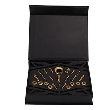 Imagem de SPYMINNPOO Kit de parafusos de haste de bicicleta 28 peças M7000/M8000 Conjunto de parafusos de liga para freio a disco hidráulico de mountain bike, 3 cores (M7000/M8000 kit de mudança de marcha-ouro) equitação